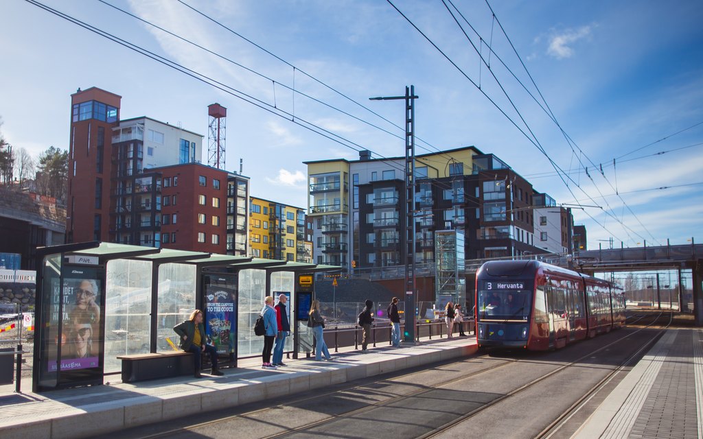 Tampereen Ratikka Santalahdessa.