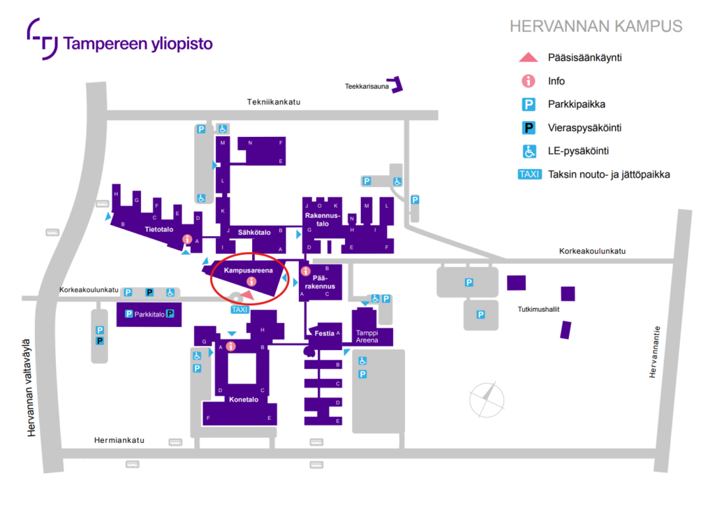 Tampere University Hervanta map