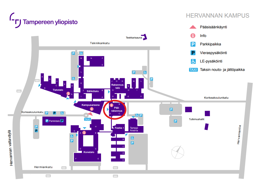 Tampere University Hervanta map