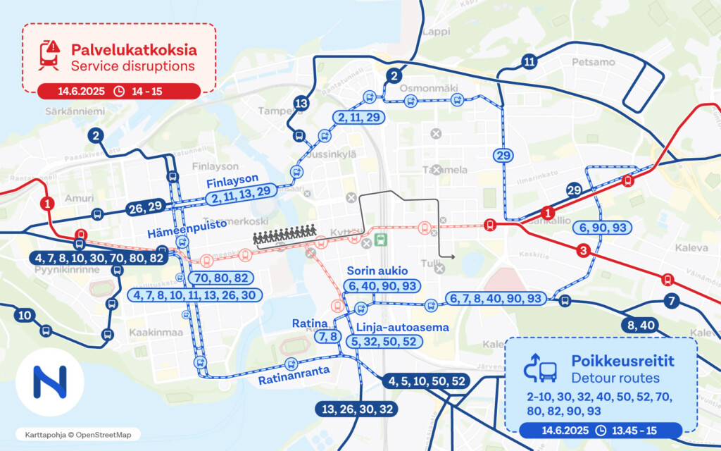 Nyssen palvelukatkokset Manse Priden aikana