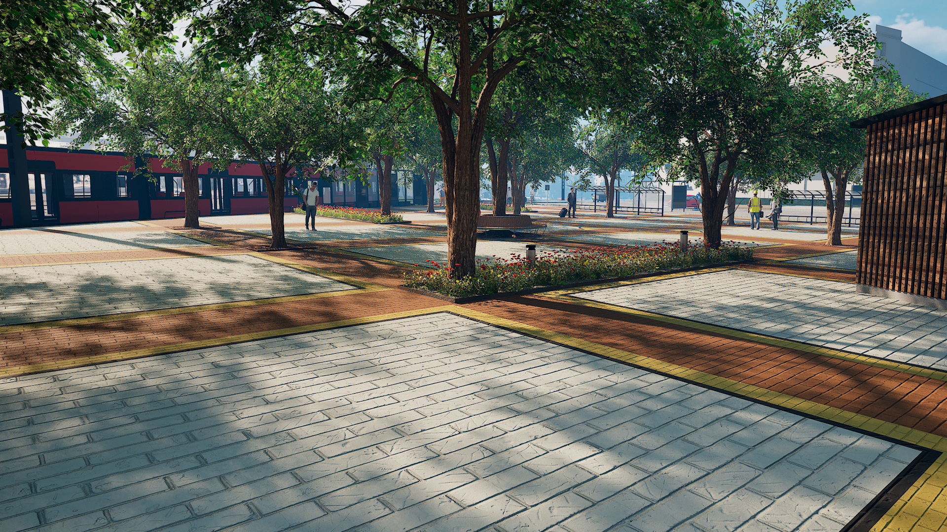 Havainnekuva Partolanaukiosta raitiotien valmistuttua